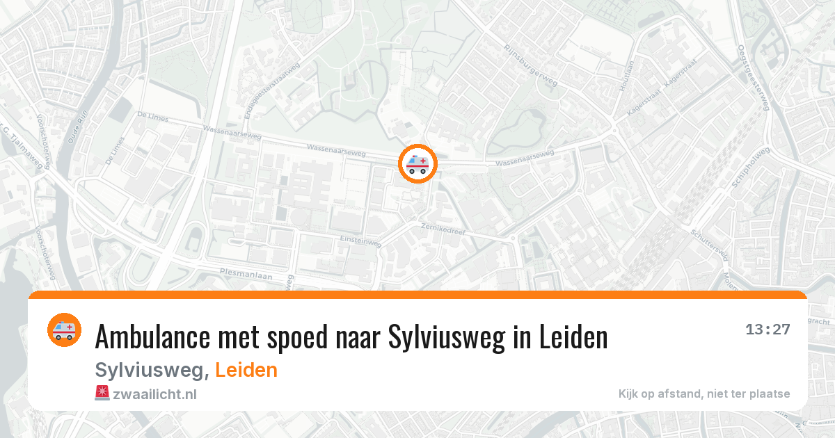 Ambulance met spoed naar Sylviusweg in Leiden — 9 jul 2026