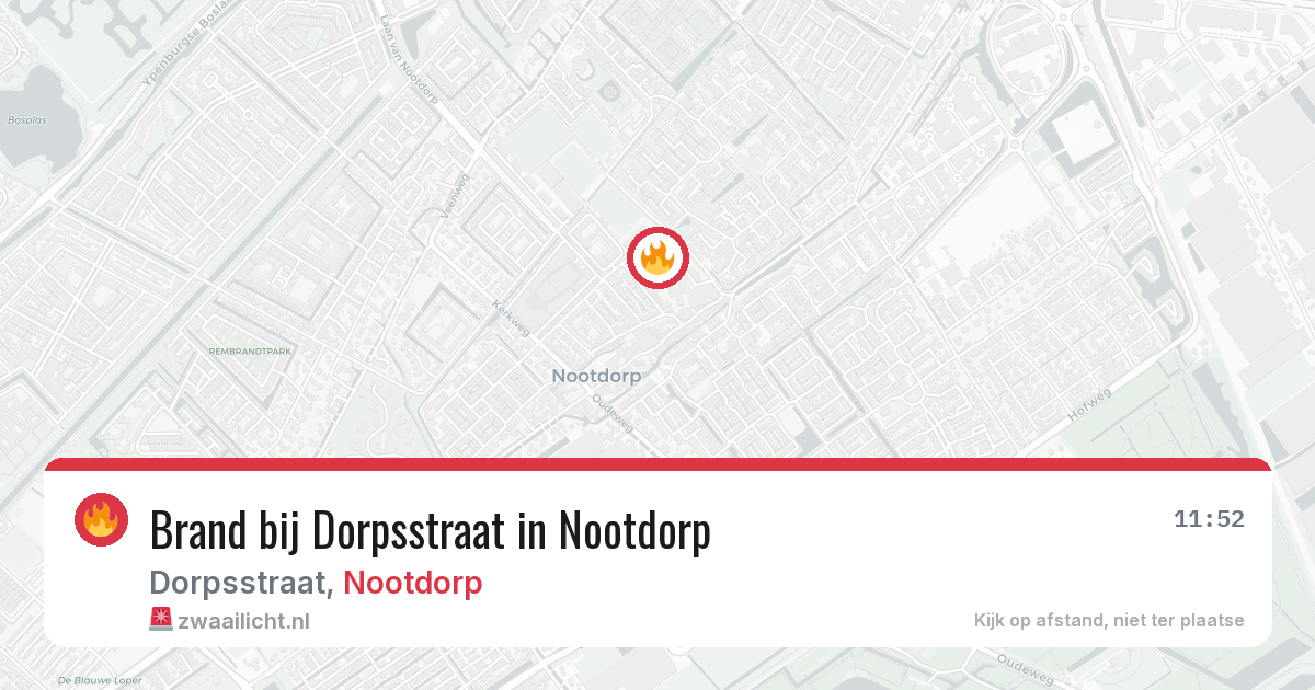 Brand bij Dorpsstraat in Nootdorp — 9 aug 2026