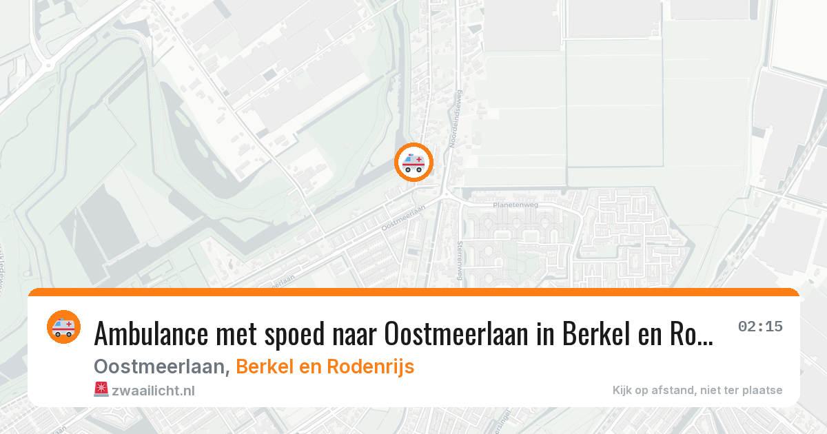 Ambulance met spoed naar Oostmeerlaan in Berkel en Rodenrijs — 2 apr 2026