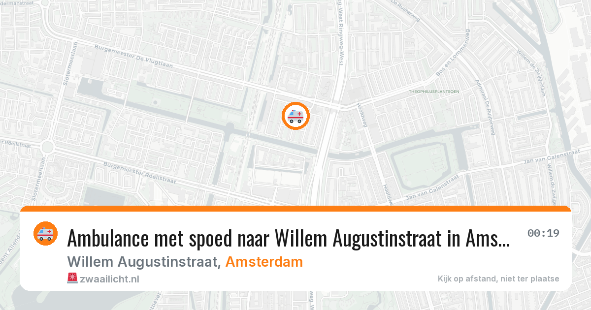 Ambulance met spoed naar Willem Augustinstraat in Amsterdam — 17 mei 2026