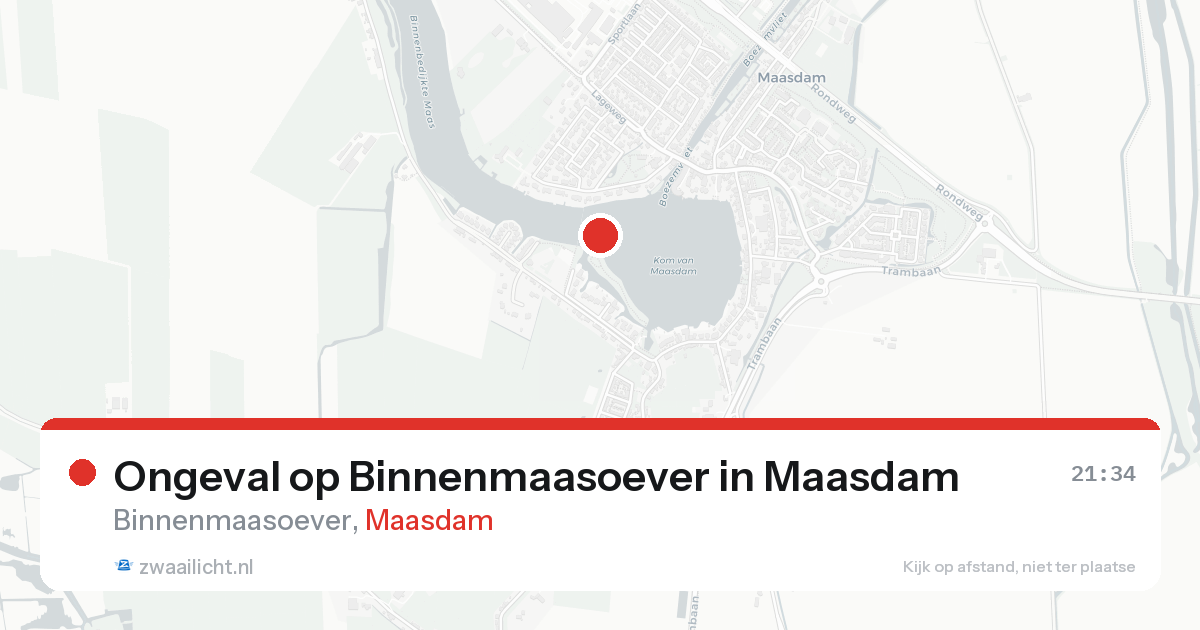 Ongeval op Binnenmaasoever in Maasdam — 21 aug 2026