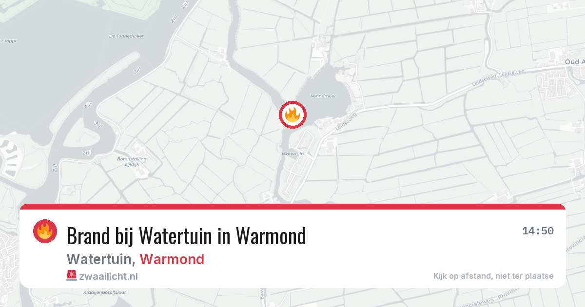 Brand bij Watertuin in Warmond — 9 mei 2026