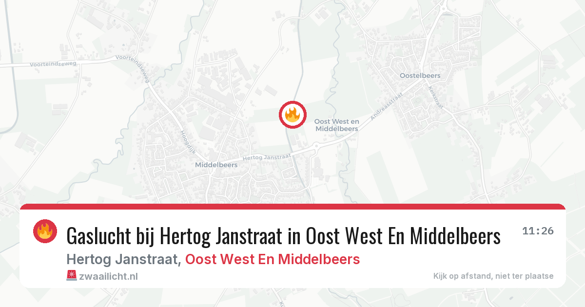 Gaslucht bij Hertog Janstraat in Oost West En Middelbeers — 29 mei 2026