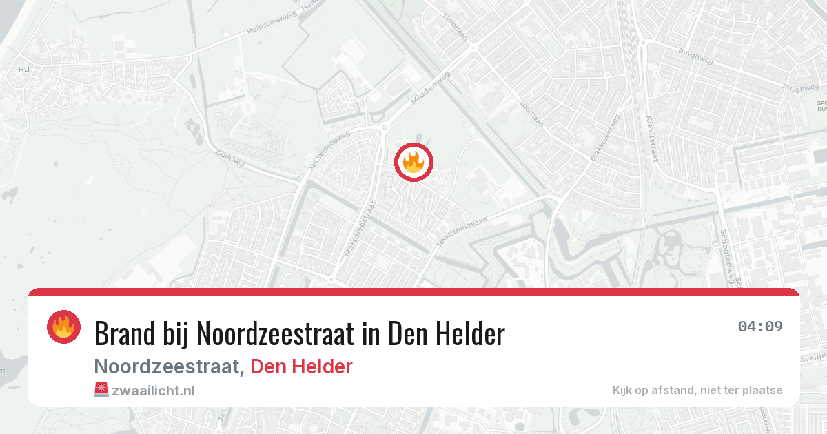 Brand bij Noordzeestraat in Den Helder — 27 apr 2026
