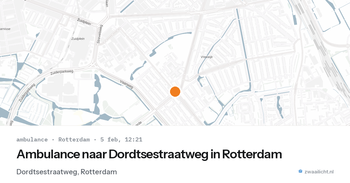 Ambulance naar Dordtsestraatweg in Rotterdam — 5 feb 2026