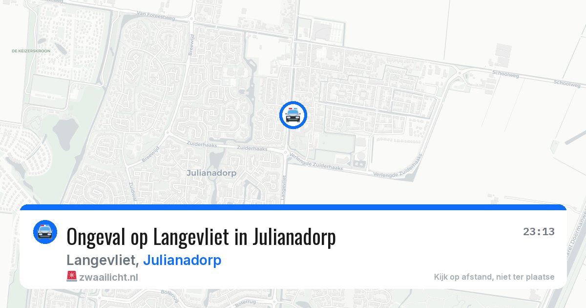 Ongeval op Langevliet in Julianadorp — 10 mei 2026