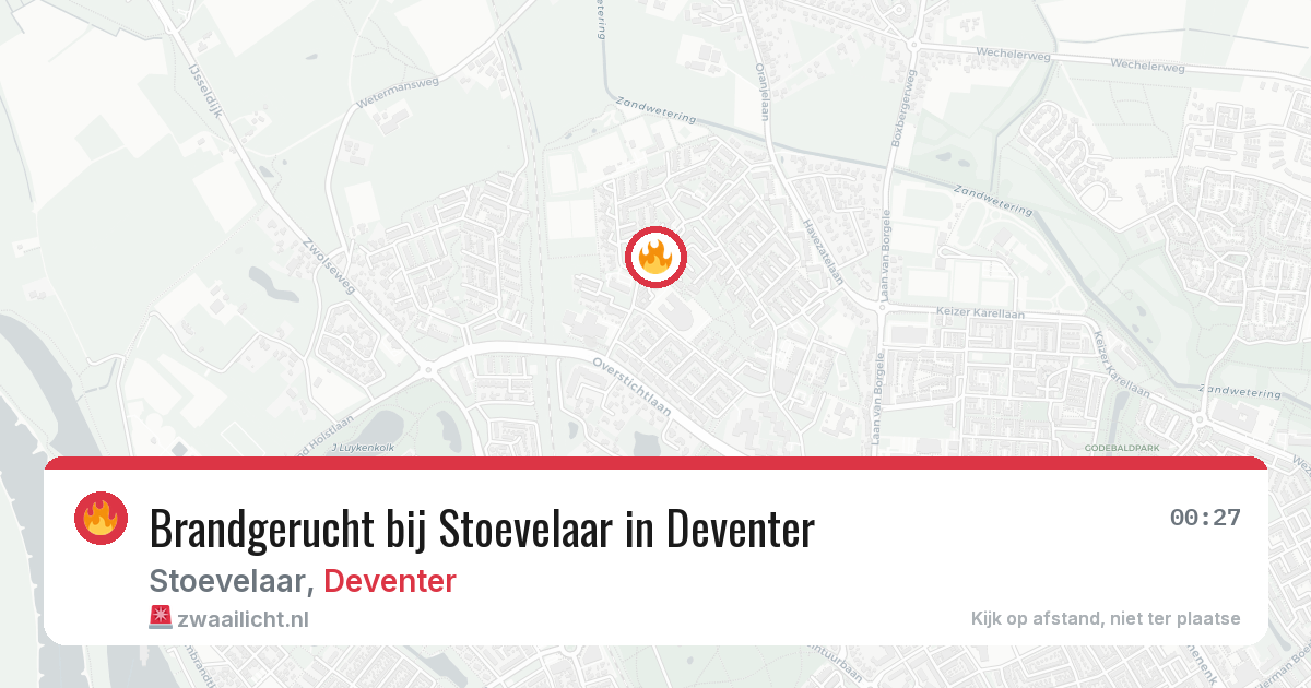 Brandgerucht bij Stoevelaar in Deventer — 29 jun 2026