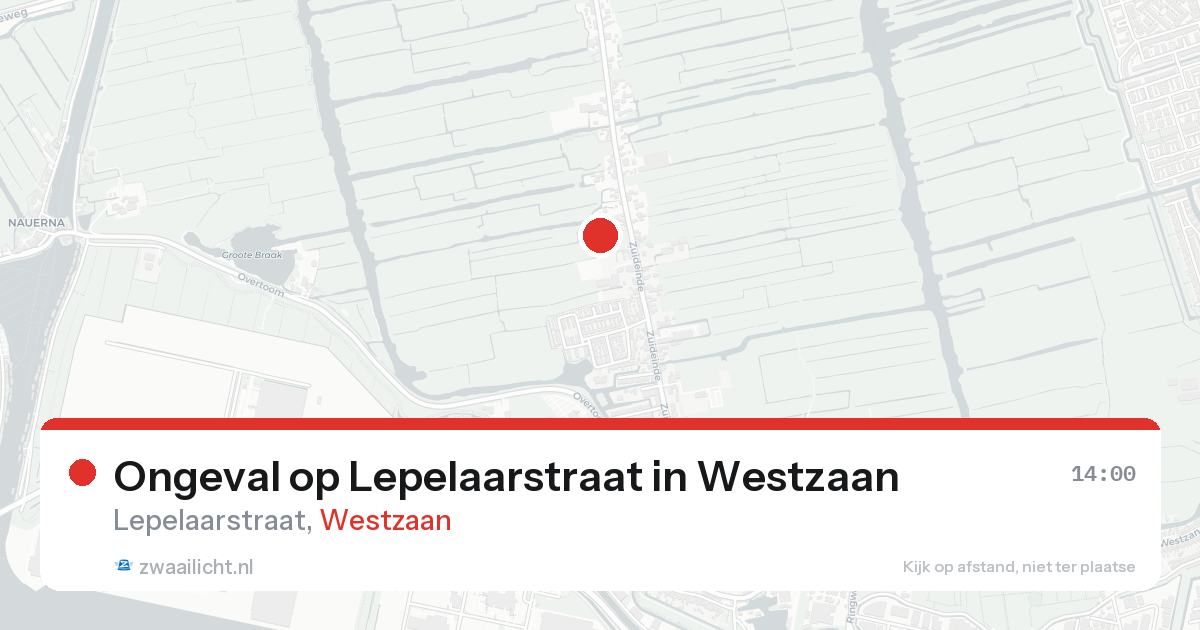 Ongeval op Lepelaarstraat in Westzaan — 14 aug 2026