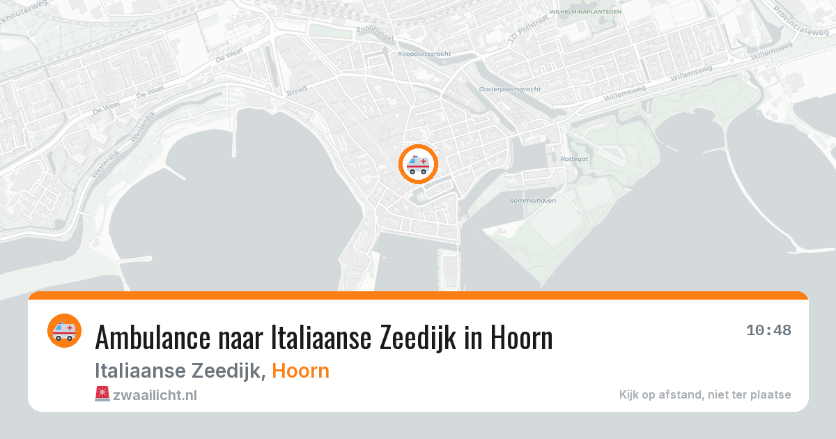Ambulance naar Italiaanse Zeedijk in Hoorn — 10 aug 2026