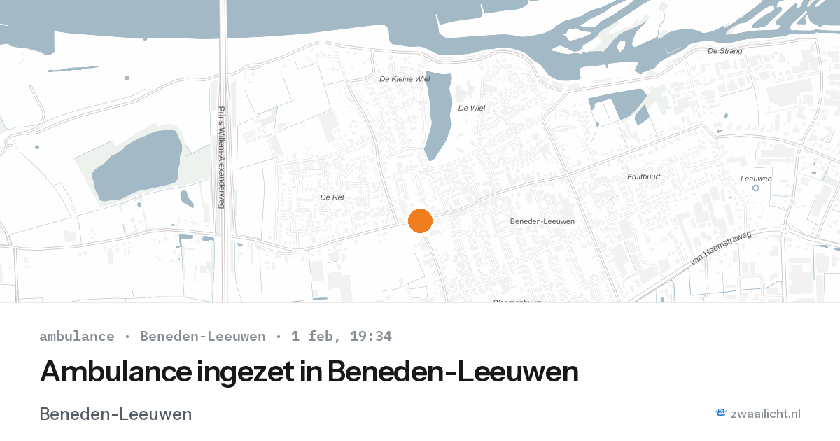 Ambulance ingezet in Beneden-Leeuwen — 1 feb 2026
