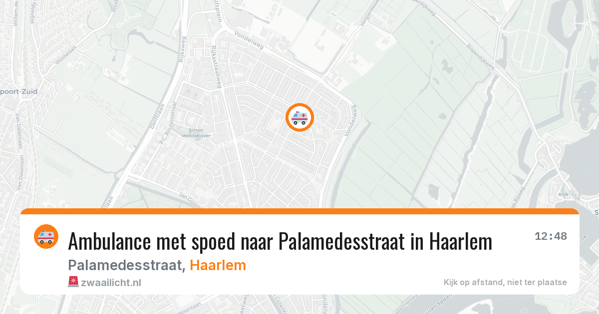 Ambulance met spoed naar Palamedesstraat in Haarlem — 24 mrt 2026