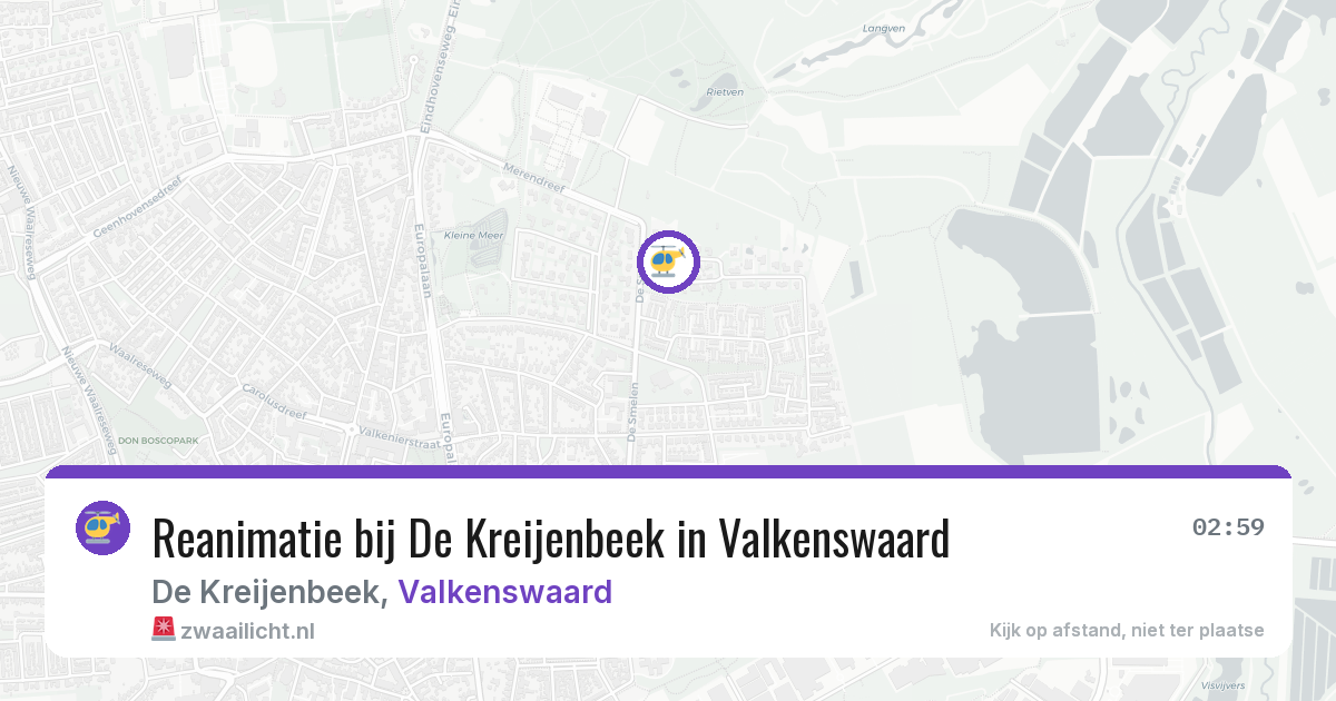 Reanimatie bij De Kreijenbeek in Valkenswaard — 5 jul 2026