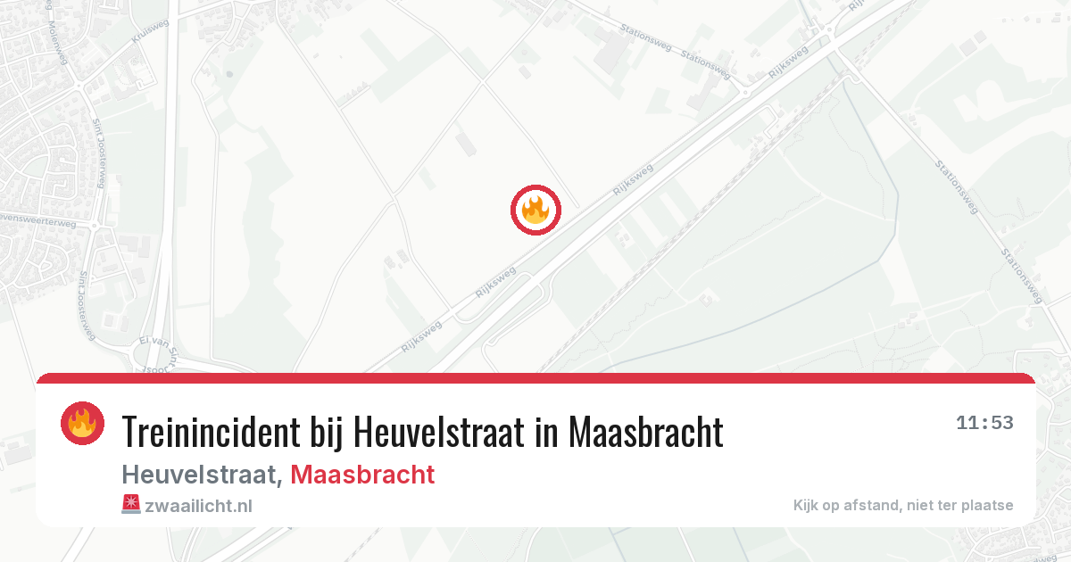 Treinincident bij Heuvelstraat in Maasbracht — 13 mei 2026