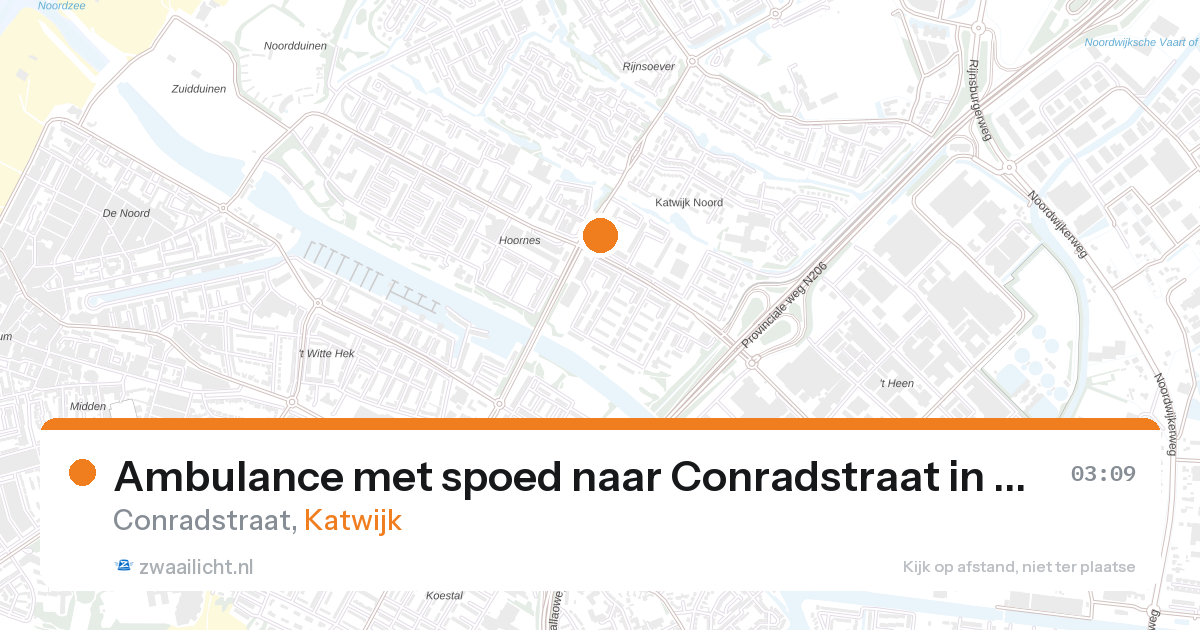 Ambulance met spoed naar Conradstraat in Katwijk — 17 jul 2026