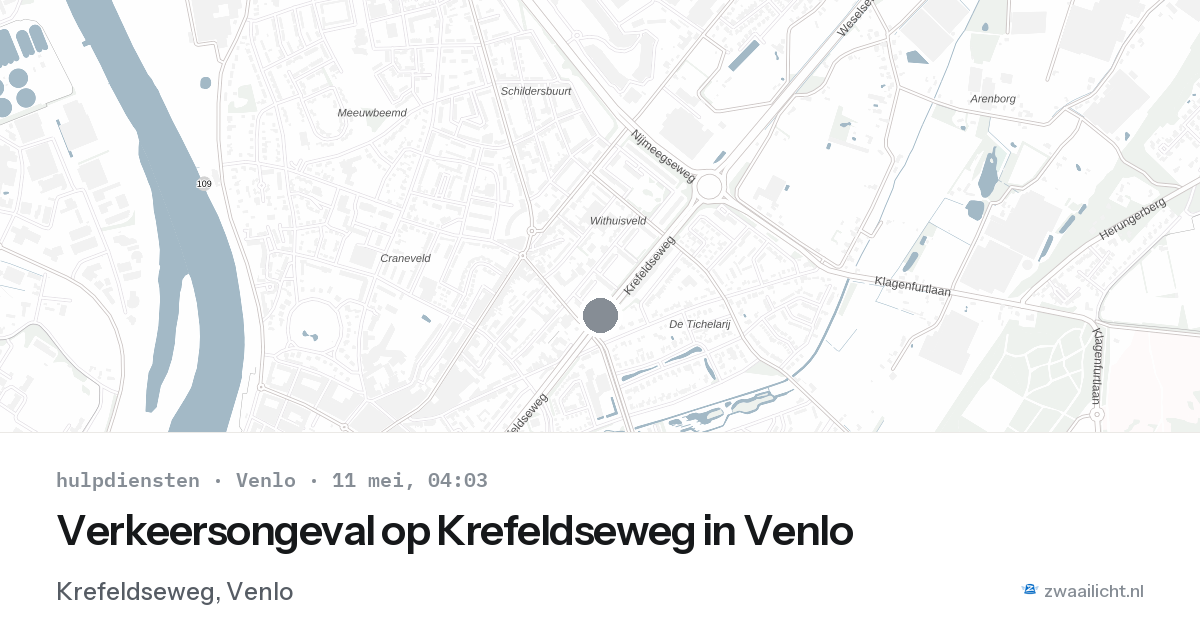 Verkeersongeval op Krefeldseweg in Venlo — 11 mei 2026