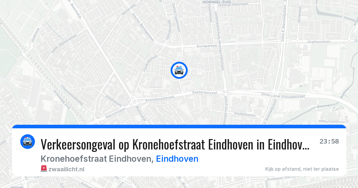 Verkeersongeval op Kronehoefstraat Eindhoven in Eindhoven — 28 apr 2026