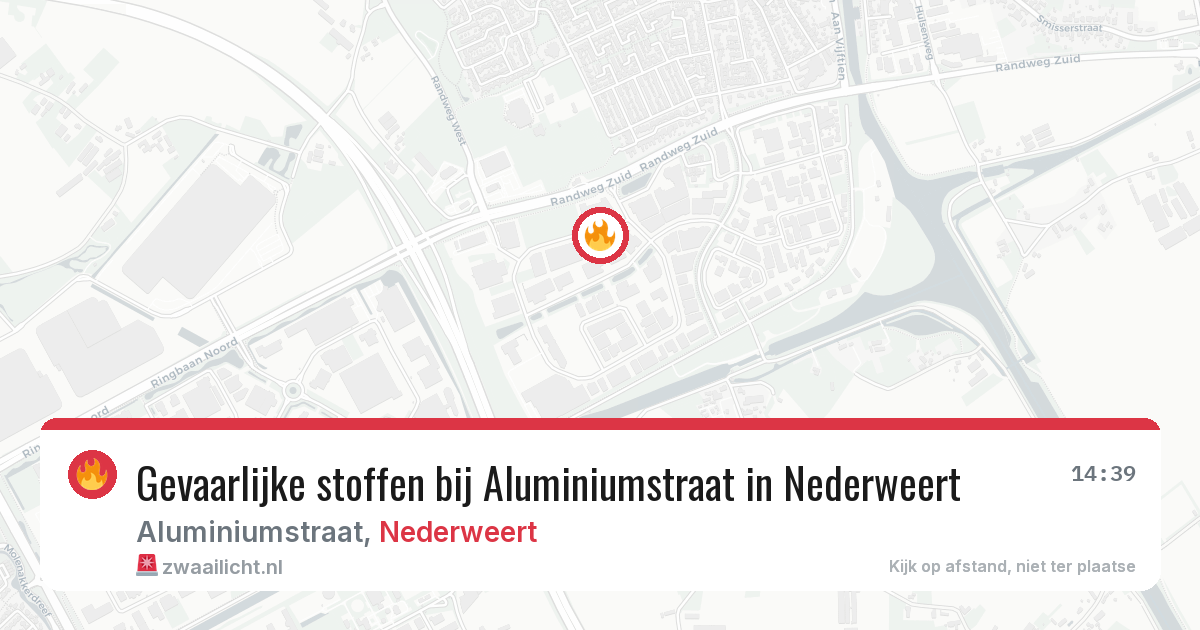 Gevaarlijke stoffen bij Aluminiumstraat in Nederweert — 19 mei 2026