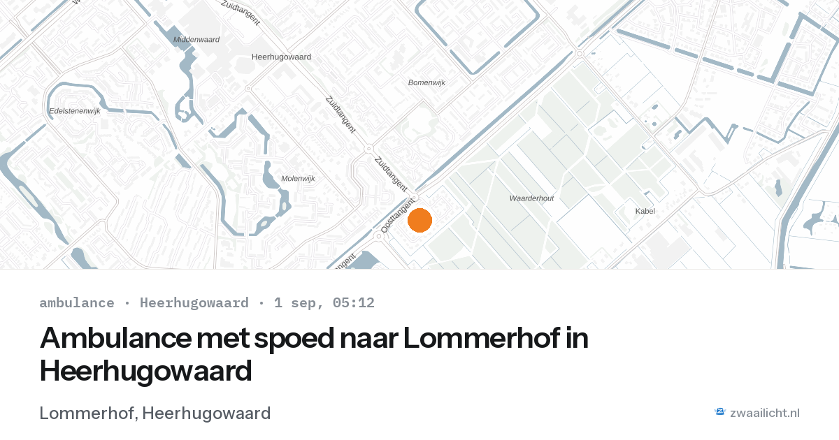 Ambulance met spoed naar Lommerhof in Heerhugowaard — 1 sep 2026