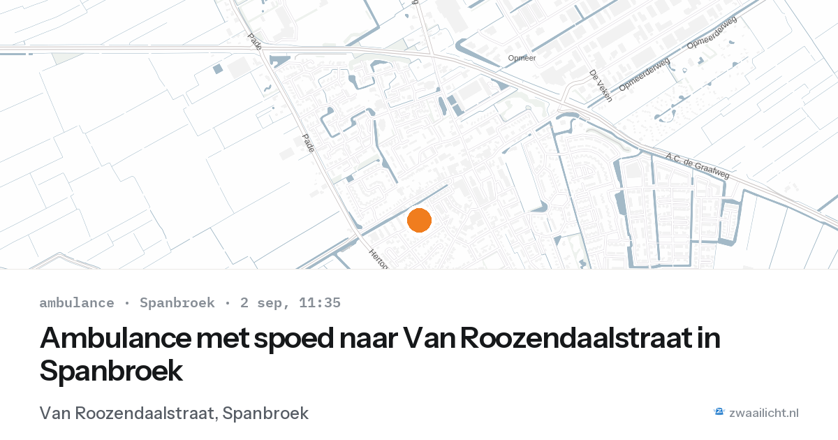Ambulance met spoed naar Van Roozendaalstraat in Spanbroek — 2 sep 2026