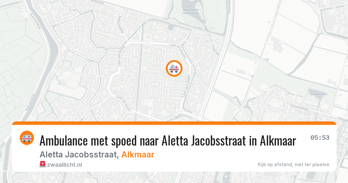 Ambulance met spoed naar Aletta Jacobsstraat in Alkmaar — 26 mei 2026