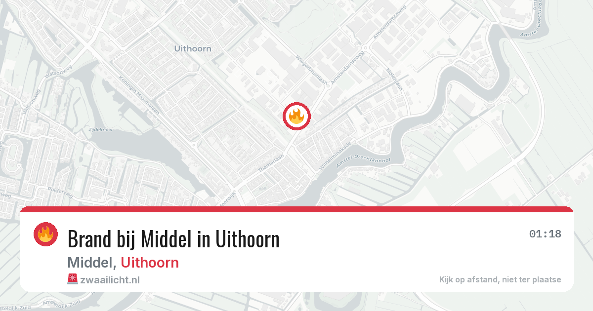 Brand bij Middel in Uithoorn — 5 aug 2026