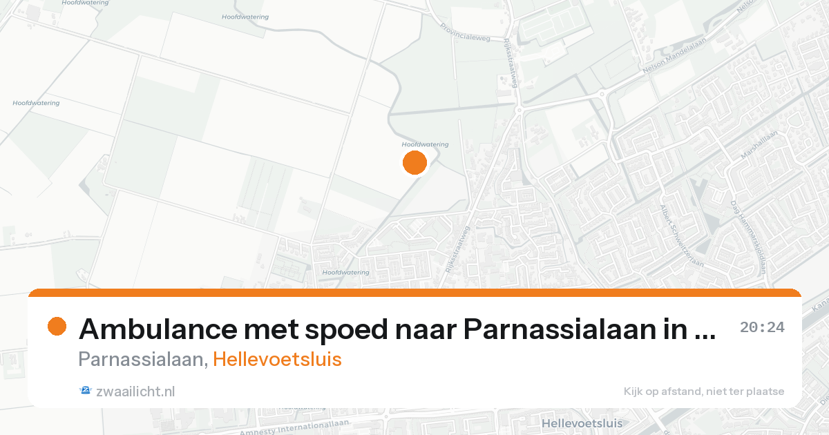 Ambulance met spoed naar Parnassialaan in Hellevoetsluis — 25 aug 2026