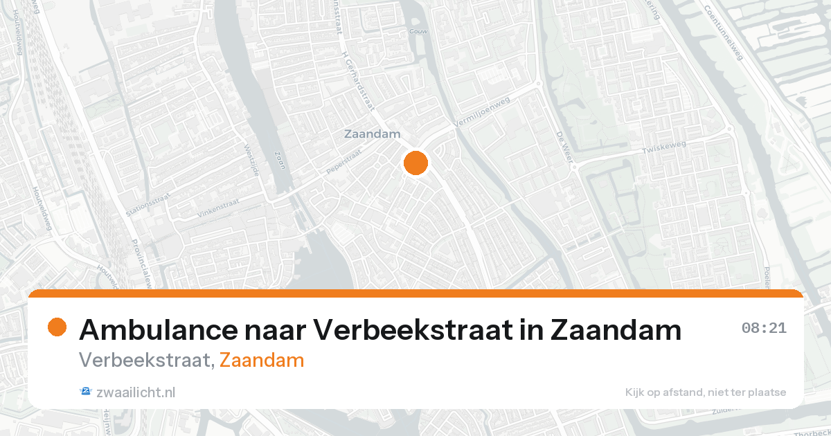 Ambulance naar Verbeekstraat in Zaandam — 15 aug 2026