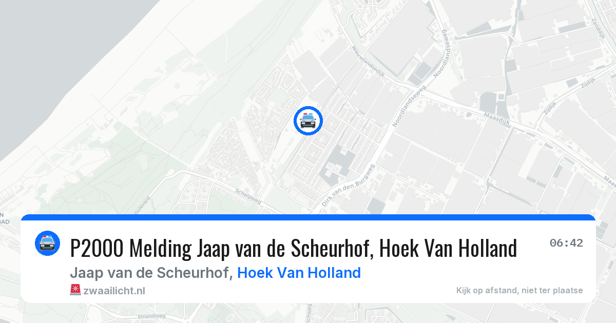 P2000 Melding Jaap van de Scheurhof, Hoek Van Holland — 17 mei 2026