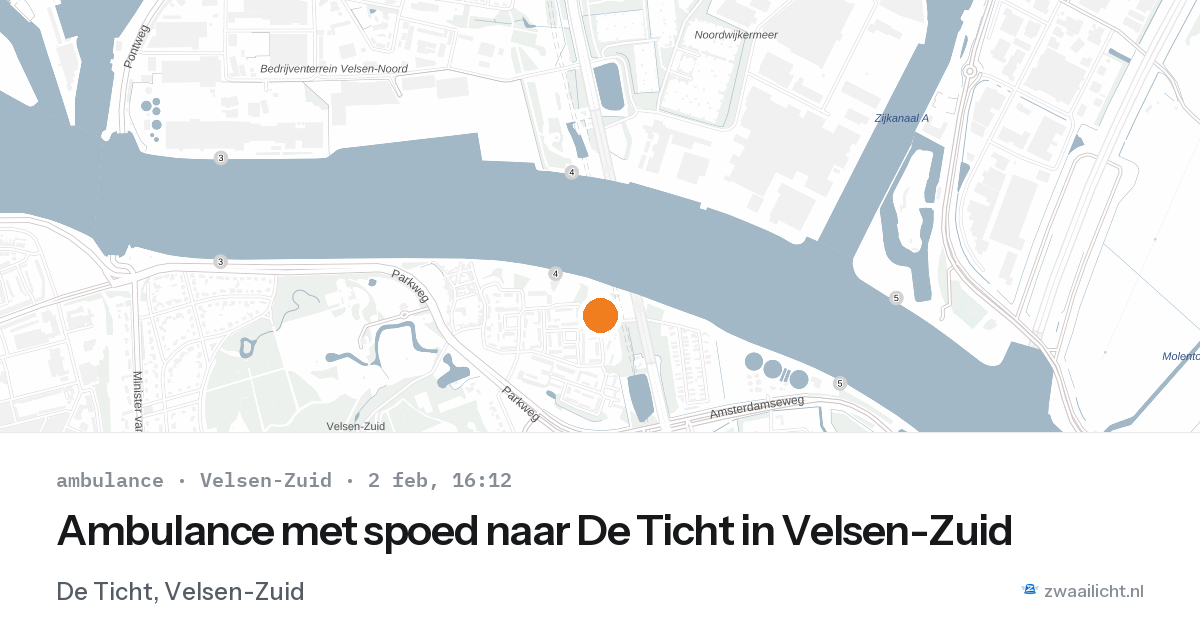 Ambulance met spoed naar De Ticht in Velsen-Zuid — 2 feb 2026