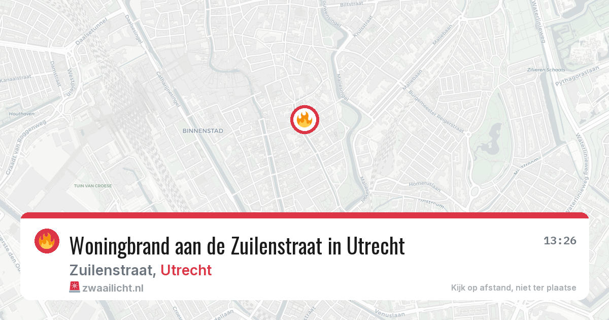 Woningbrand aan de Zuilenstraat in Utrecht — 19 jun 2026