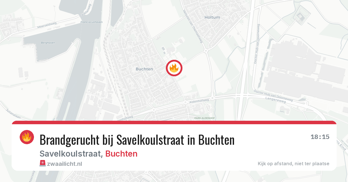 Brandgerucht bij Savelkoulstraat in Buchten — 13 mrt 2026