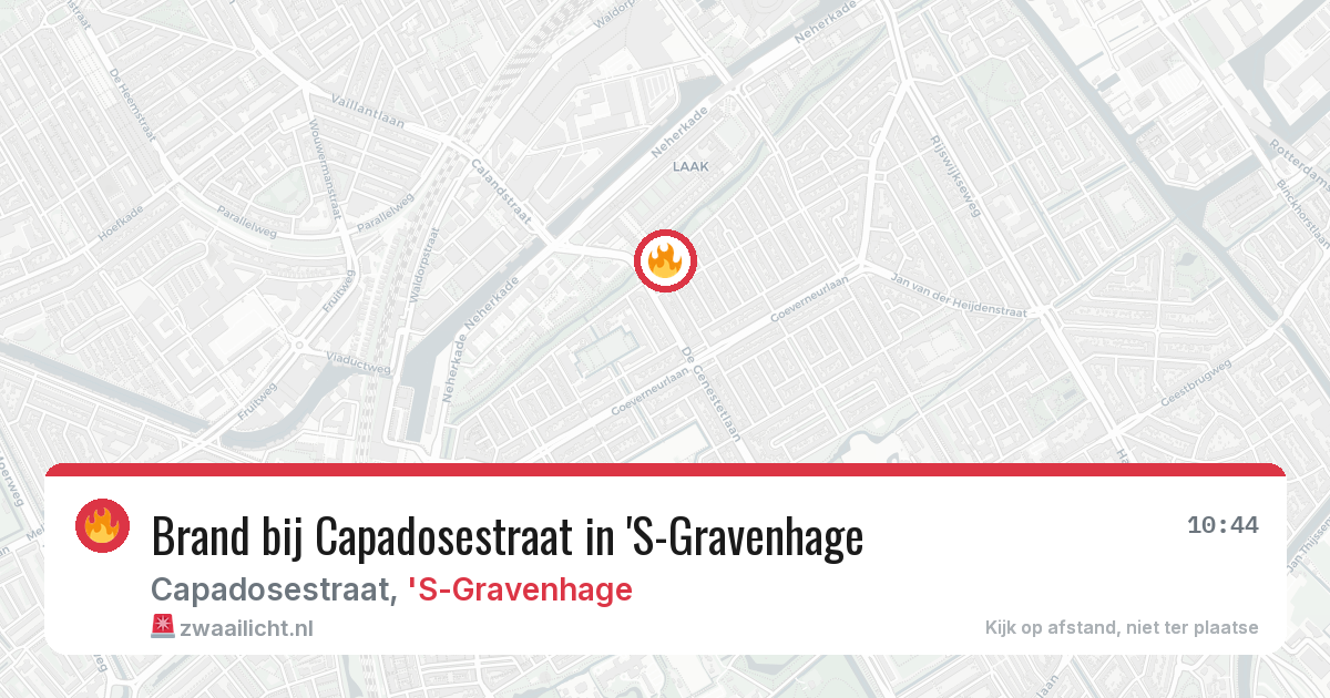 Brand bij Capadosestraat in 'S-Gravenhage — 20 jul 2026