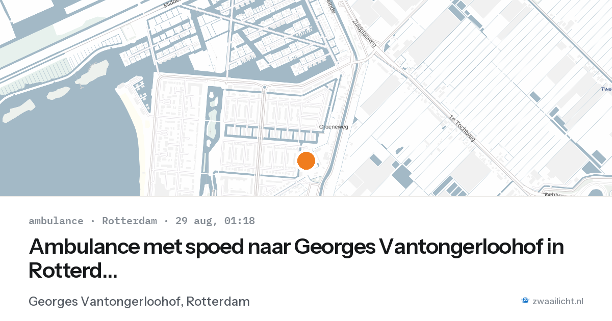 Ambulance met spoed naar Georges Vantongerloohof in Rotterdam — 28 aug 2026
