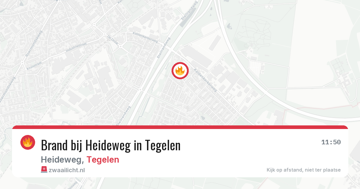 Brand bij Heideweg in Tegelen — 21 mrt 2026