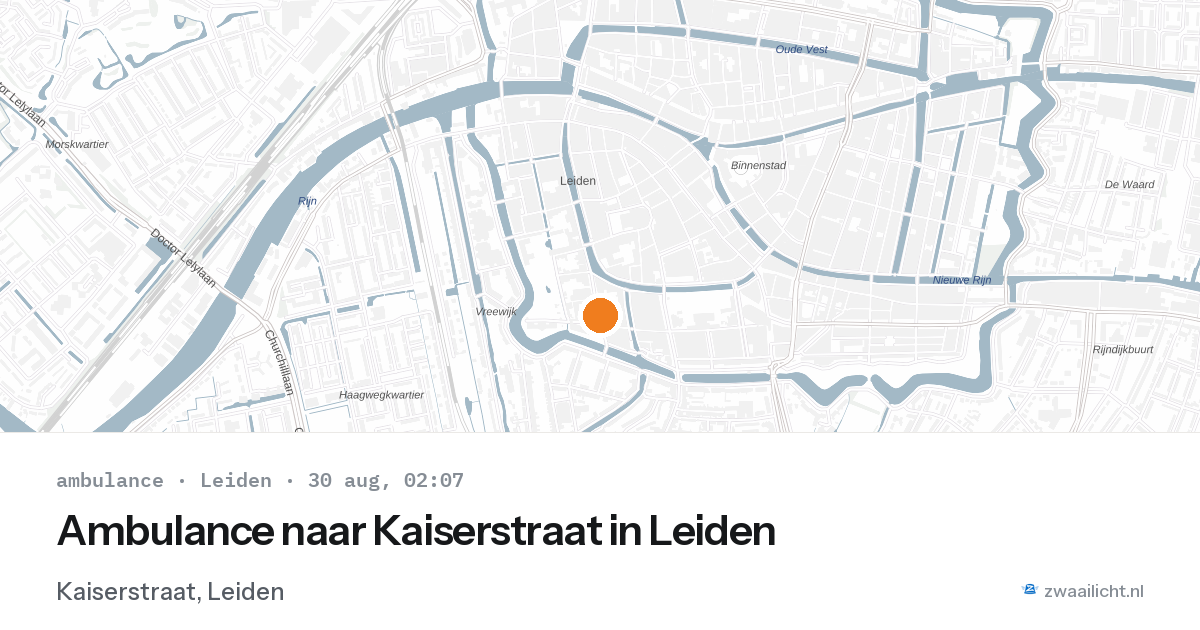 Ambulance naar Kaiserstraat in Leiden — 30 aug 2026