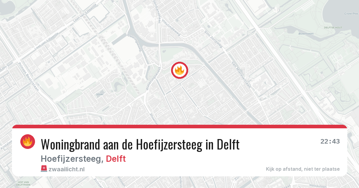 Woningbrand aan de Hoefijzersteeg in Delft — 28 jun 2026