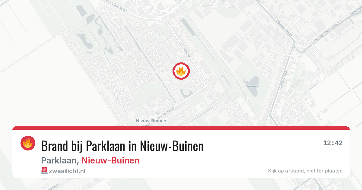 Brand bij Parklaan in Nieuw-Buinen — 20 jun 2026