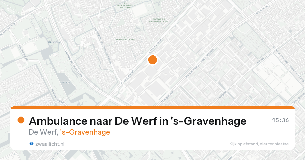 Ambulance naar De Werf in 's-Gravenhage — 16 aug 2026