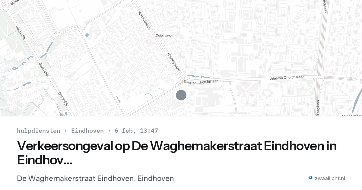 Verkeersongeval op De Waghemakerstraat Eindhoven in Eindhoven — 6 feb 2026
