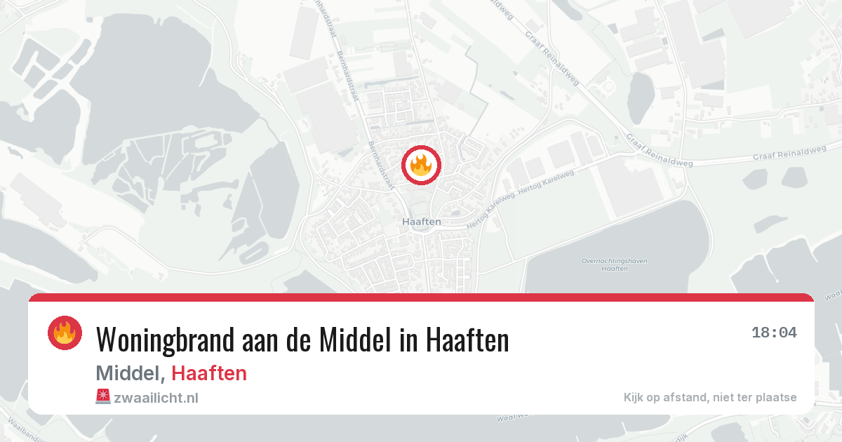 Woningbrand aan de Middel in Haaften — 9 jun 2026