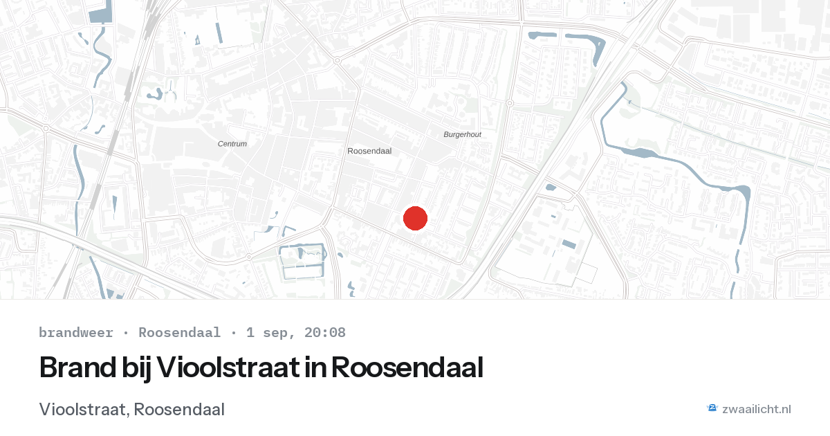 Brand bij Vioolstraat in Roosendaal — 1 sep 2026