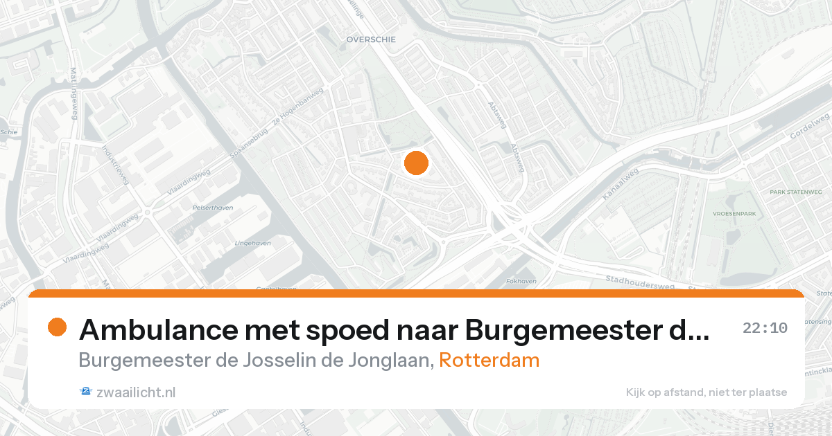 Ambulance met spoed naar Burgemeester de Josselin de Jonglaan in Rotterdam — 16 aug 2026