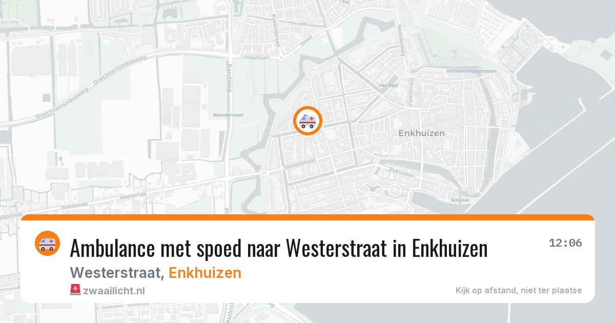 Ambulance met spoed naar Westerstraat in Enkhuizen — 19 jun 2026