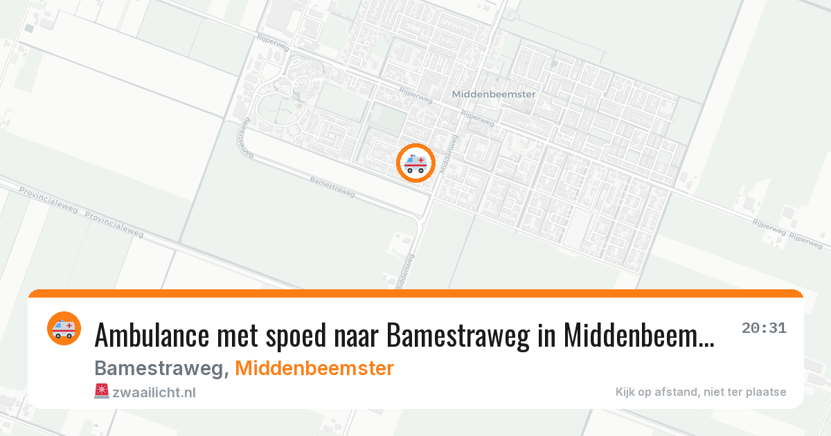 Ambulance met spoed naar Bamestraweg in Middenbeemster — 18 apr 2026