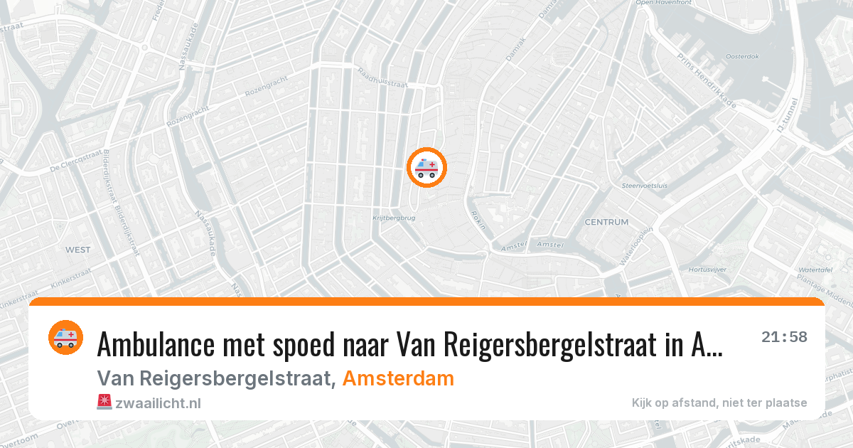 Ambulance met spoed naar Van Reigersbergelstraat in Amsterdam — 5 jul 2026
