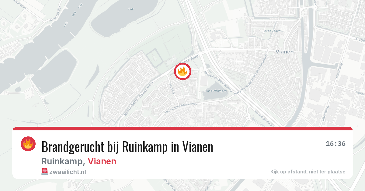Brandgerucht bij Ruinkamp in Vianen — 21 jun 2026
