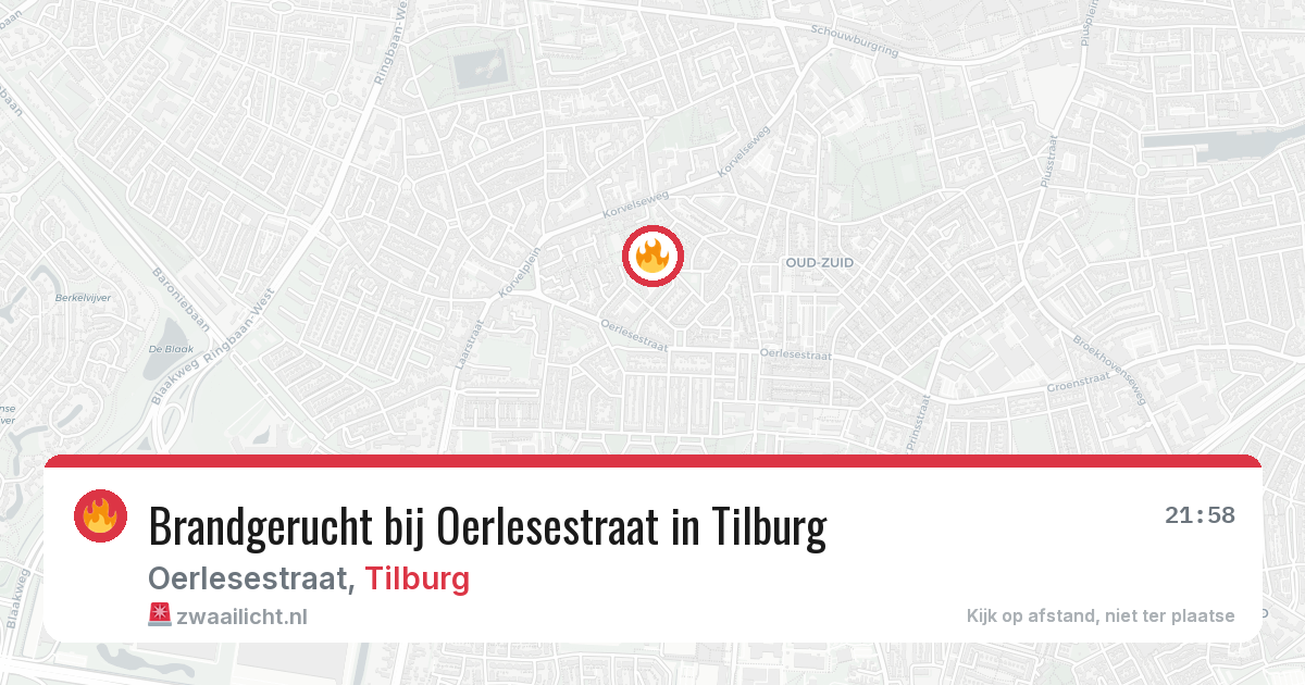 Brandgerucht bij Oerlesestraat in Tilburg — 29 jul 2026