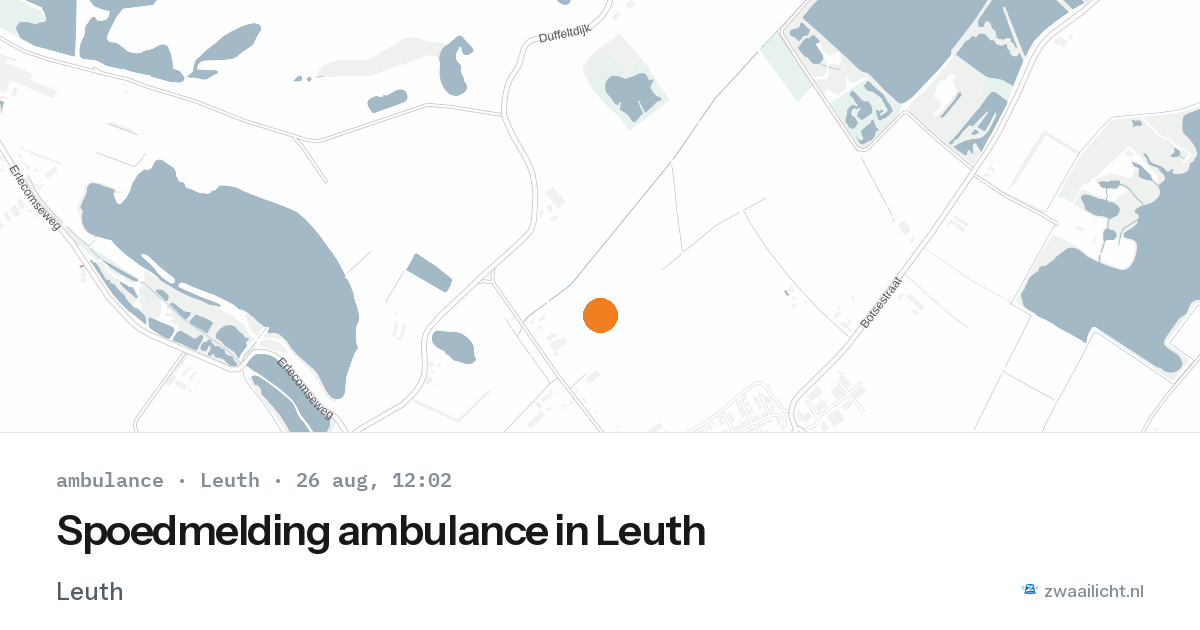 Spoedmelding ambulance in Leuth — 26 aug 2026