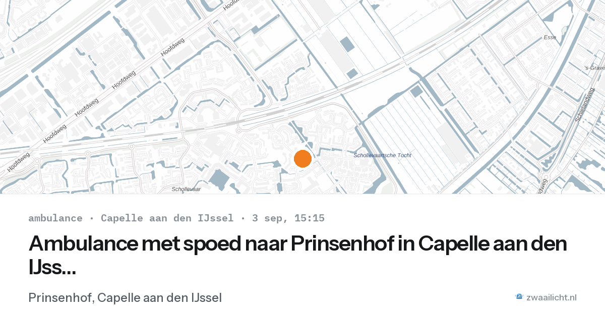 Ambulance met spoed naar Prinsenhof in Capelle aan den IJssel — 3 sep 2026