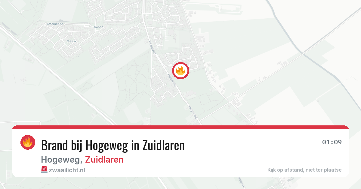 Brand bij Hogeweg in Zuidlaren — 24 apr 2026